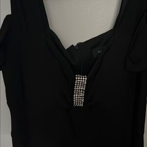 R&M Richards Black Dress with Rhinestone Detail